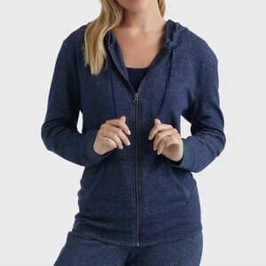 4/$20 Hanes Live Love Comfort Zip Hoodie – Size M – Blue Knit Cotton Blend